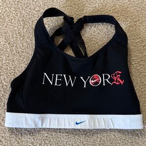 Nike Black and White Sports Bra with New York Design
